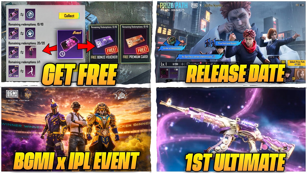😱 BGMI JUJUTSU KAISEN PRIZE PATH DATE / M416 50 UC OFF VOUCHER / BGMI IPL EVENT
