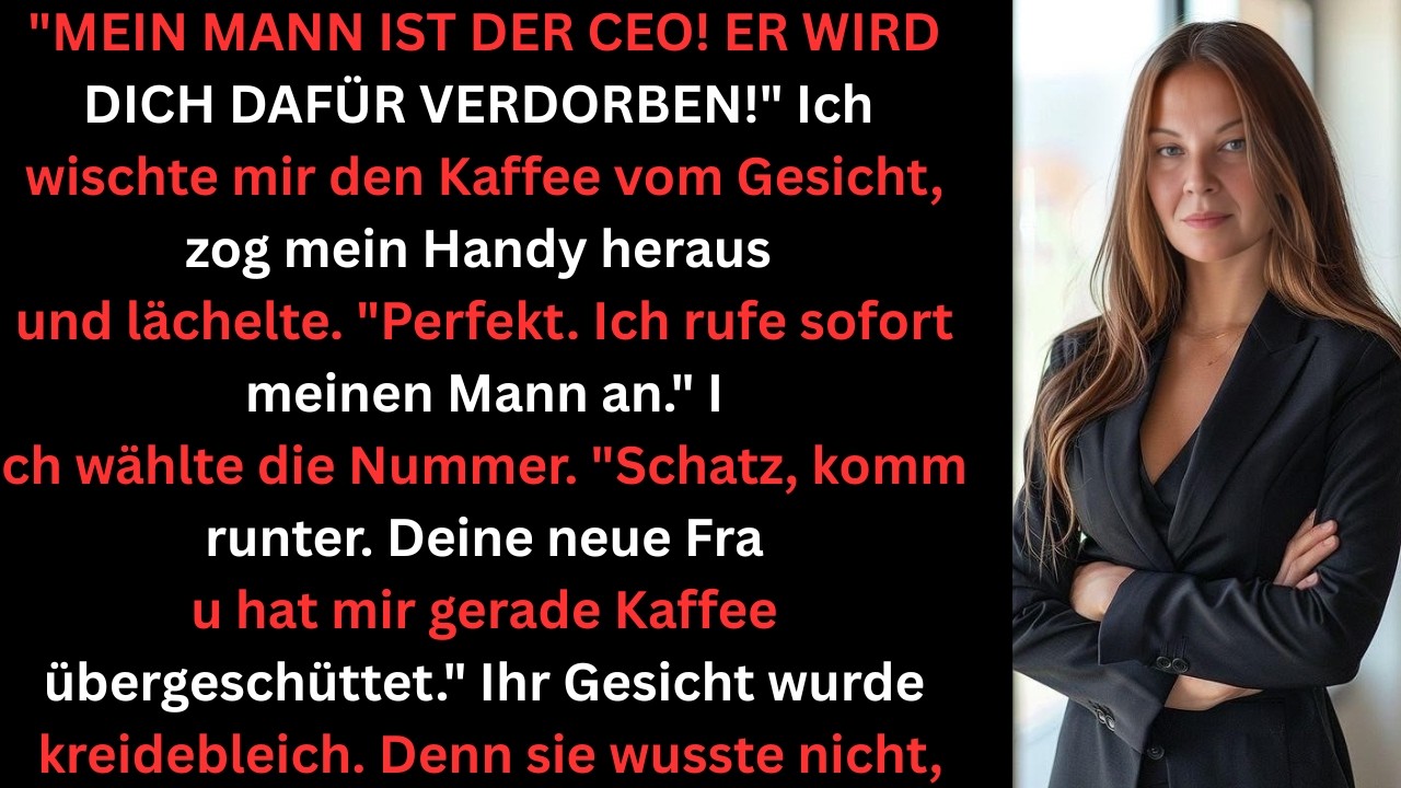 Praktikantin warf Kaffee auf mich Mein Mann ist der CEO Dann rief ich ihn an