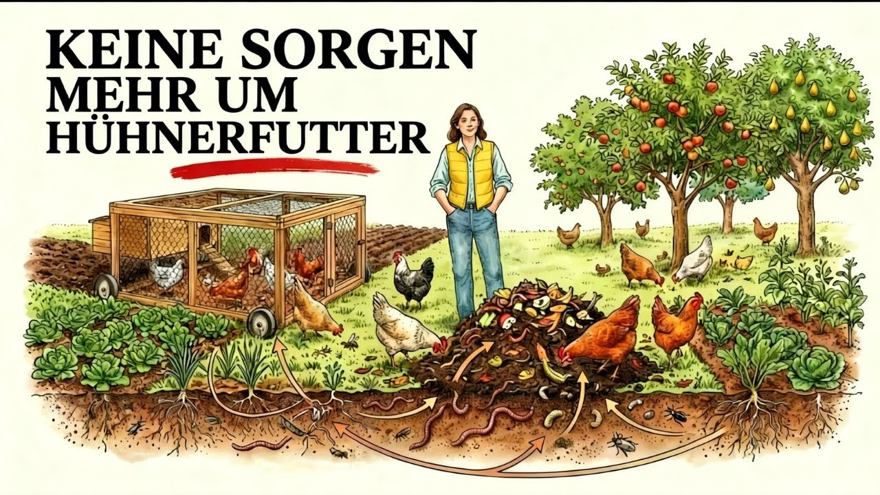 HÖR AUF, FUTTER ZU KAUFEN: DIE 3-SYSTEM-METHODE, DIE HÜHNER GANZJÄHRIG KOSTENLOS FÜTTERT