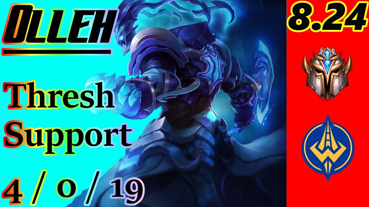 Olleh as Thresh Support - S8 Patch 8.24 - NA Challenger - Full Gameplay