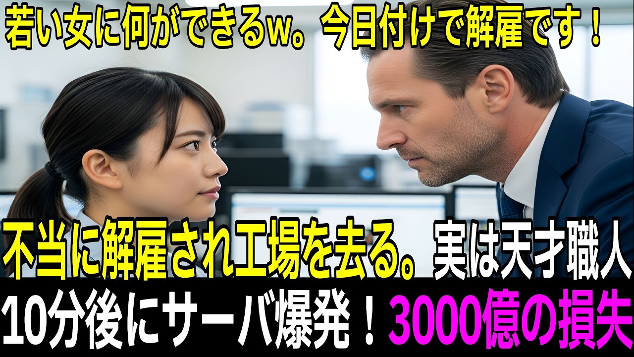 【スカッと】中卒の私を「女のゴミｗ」と見下す外国人社長。解雇直後、私しか直せないサーバが爆発し3000億の損失ｗ 社長が膝から崩れ落ちた衝撃の理由ｗ