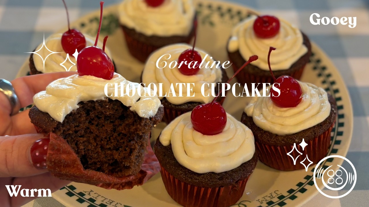Come Bake Coraline Cupcakes With Me! Step by Step Recipe