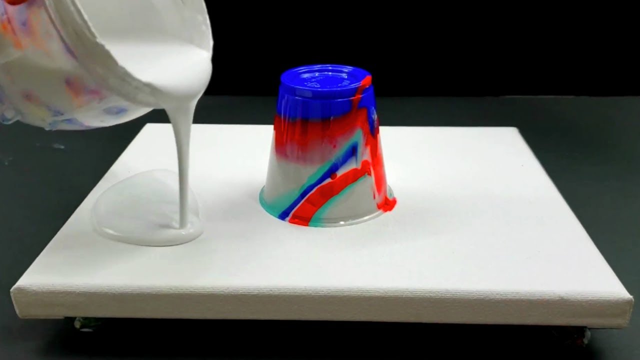 2 Minute Acrylic Pour Painting | Fluid Art Painting | Acrylic Pouring