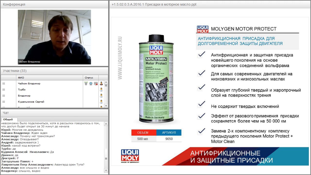 06.2017 Вебинар Liqui Moly - Присадки в моторное масло