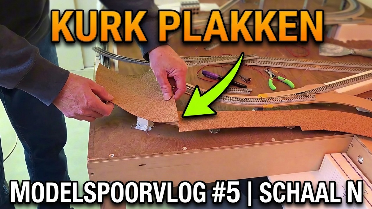 ModelspoorVlog #5 – Kurk plakken voor Kato Unitrack (N-spoor) | Schaduwstation voorbereiden ~33