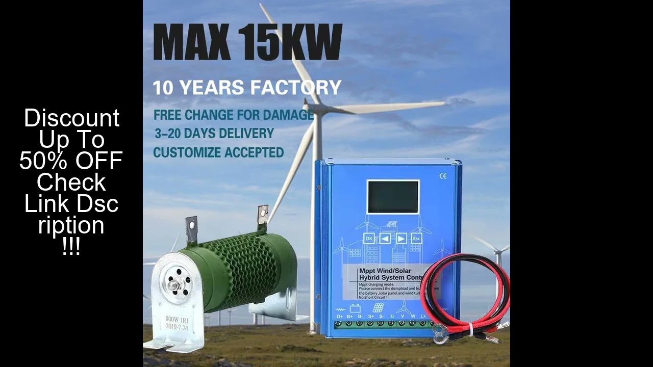 With Dump Load Wind Solar Hybrid System MPPT Charge Controller10KW Wind Turbine 15000W Solar Panel 1