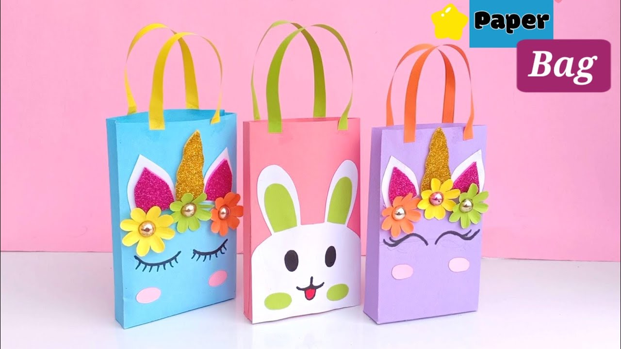 How to make Paper Bag at Home || Paper mini shopping bag craft ideas/ Handmade shopping Bag at home