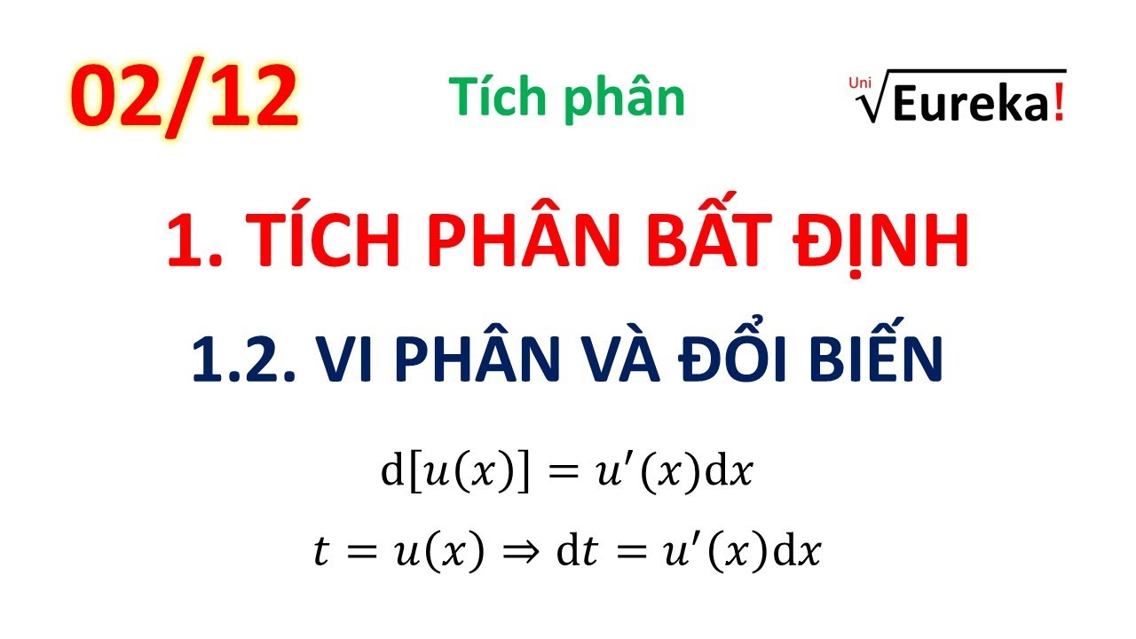 Giải tích 5.2 Vi phân và Phương pháp Đổi biến số tính tích phân bất định