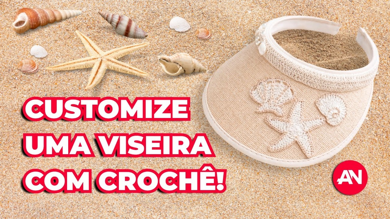 TRANSFORMEI UMA VISEIRA SIMPLES COM CROCHÊ | A CARA DO VERÃO ☀️✨
