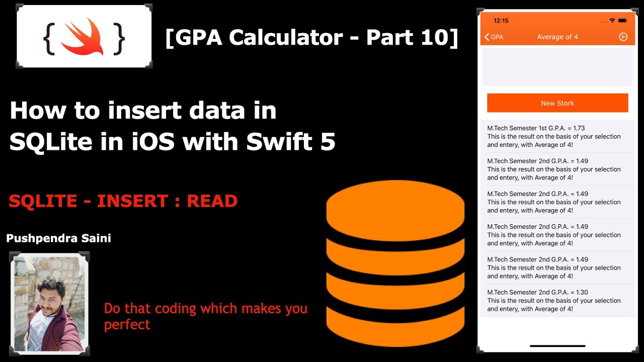 Как хранить данные локально в Swift 5 с помощью SQLite