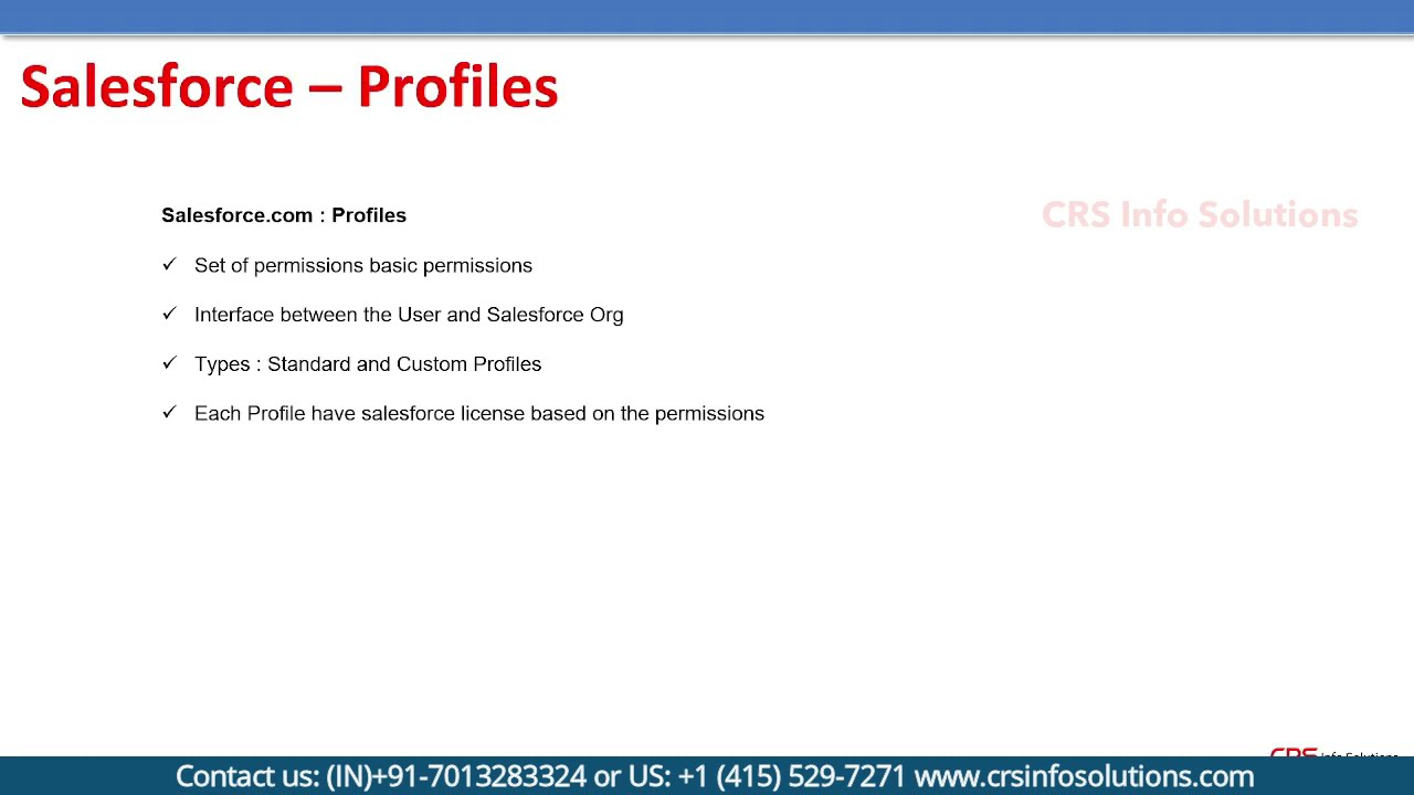 Profiles in Salesforce Board