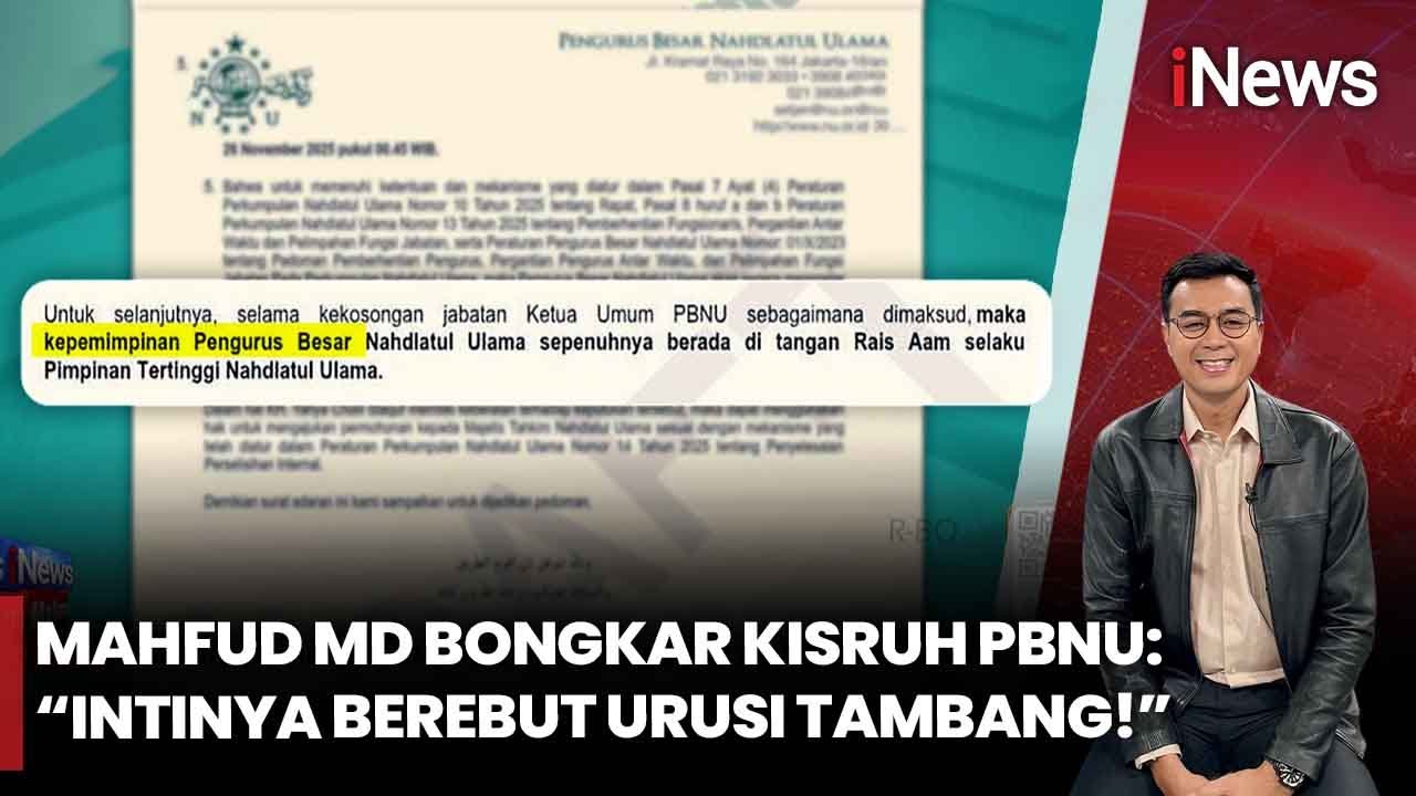 Mahfud MD saat Tahu Ada Isu Tambang di Balik Konflik PBNU: Malu Kita | iNews Malam 26/11