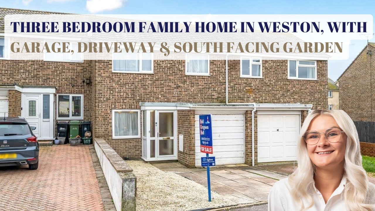 THRE BEDROOM FAMILY HOME WITH GARAGE, DRIVEWAY & SOUTH FACING GARDEN, SHORT STROLL TO COASTAL PATH.