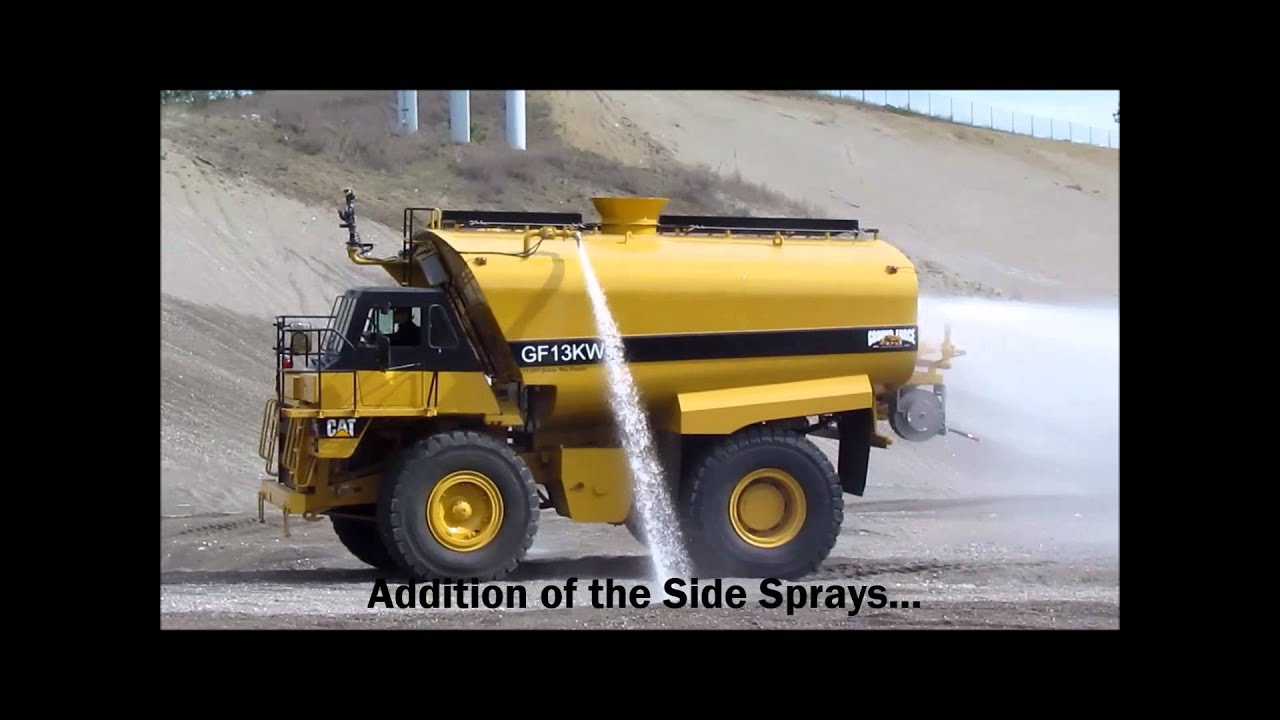 Ground Force Rigid Frame Water Truck featuring the 13,000 gallon, CAT 773 truck