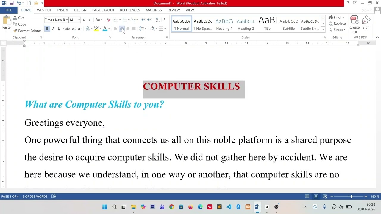 How to Create, Format and Save a Word Document | MS Word Tutorial for Beginners