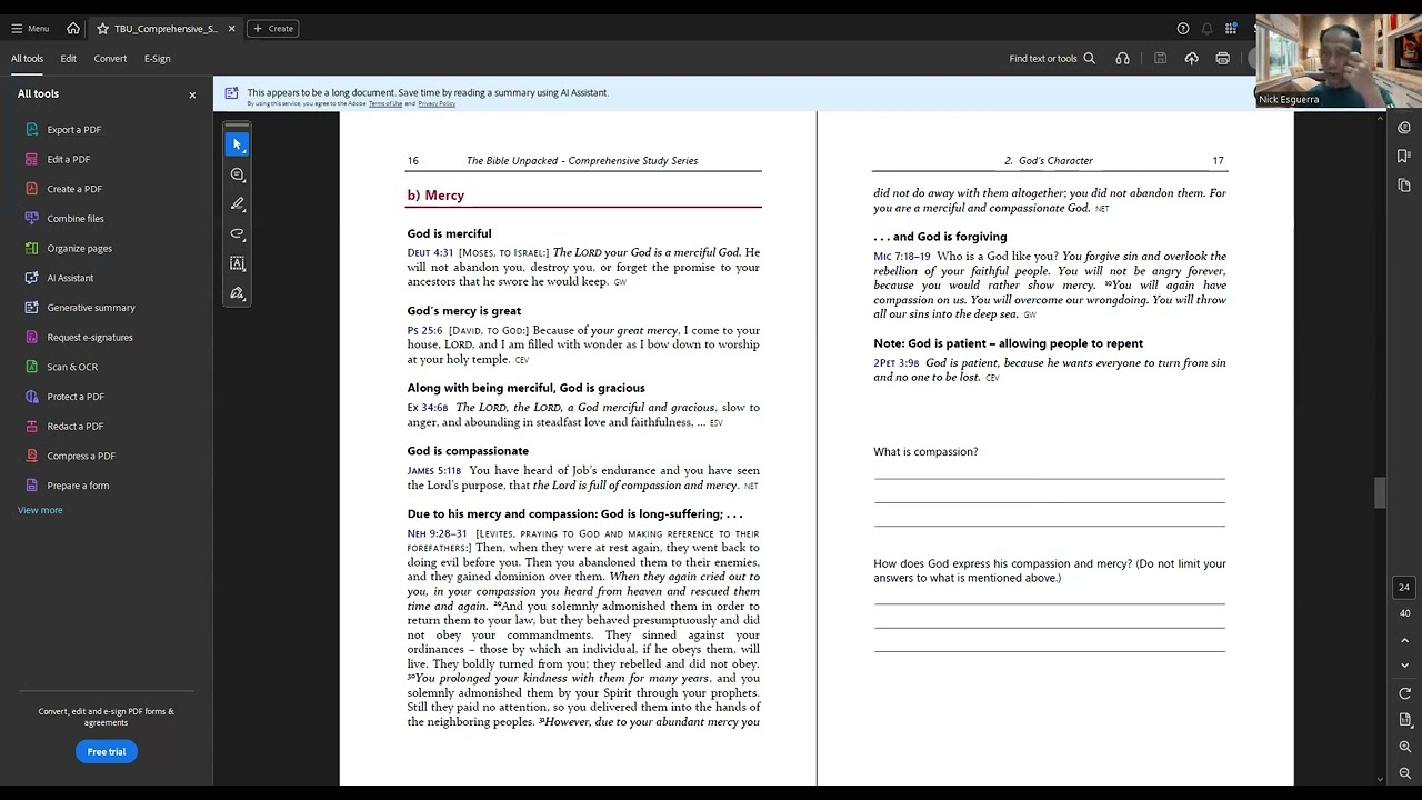The Bible Unpacked Comprehensive Study 2 - God's Character: Loving Characteristics - Mercy