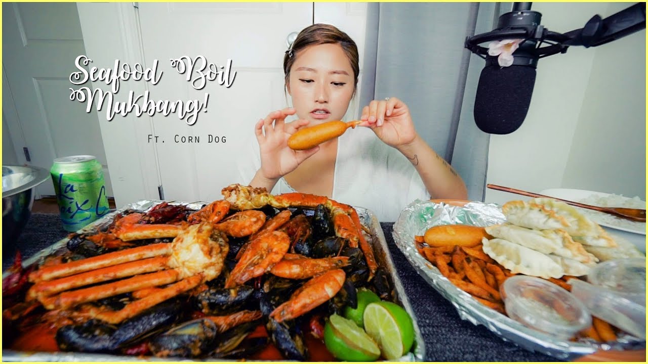Trifecta Seafood Boil ft. Corn dogs and Dumplings!! Mukbang~~ | KEEMI★