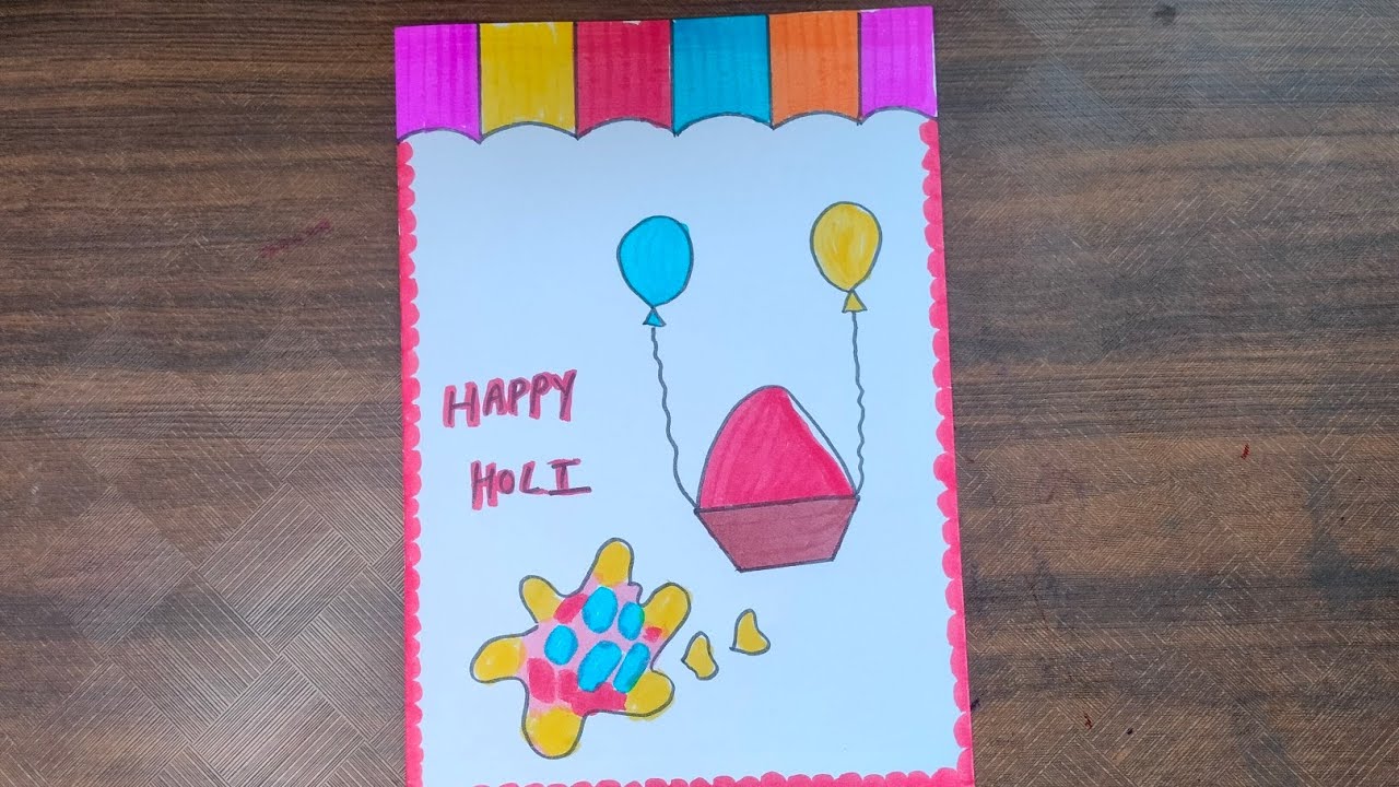 Holi Cards | Easy holi drawings | Happy Holi drawing | #holieasydrawing #holiart
