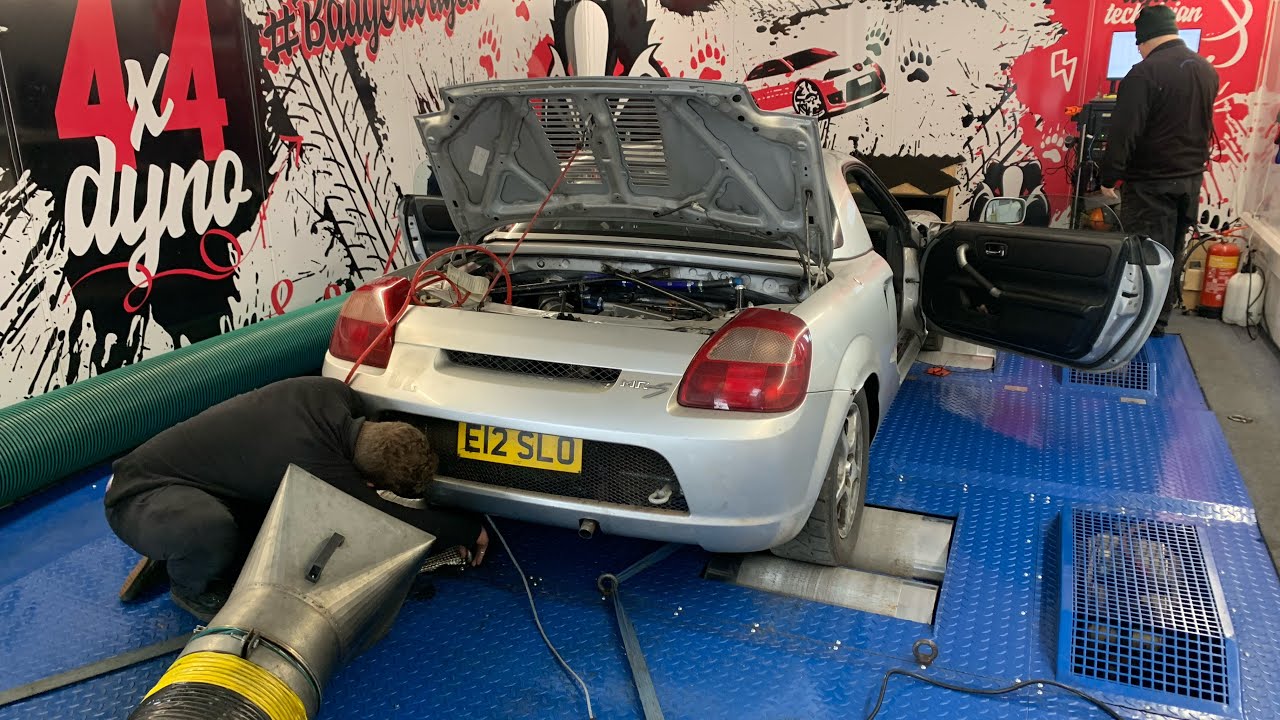 513BHP and 453LB/FT torque in a ~850kg Toyota MR-S = Budget hypercar performance. It’s dyno time!