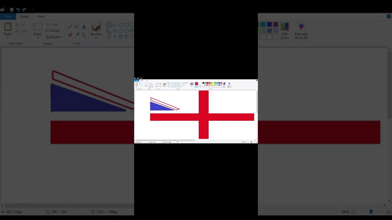 How to Draw UK Flag in MS Paint I How to draw flag I #shorts #viral