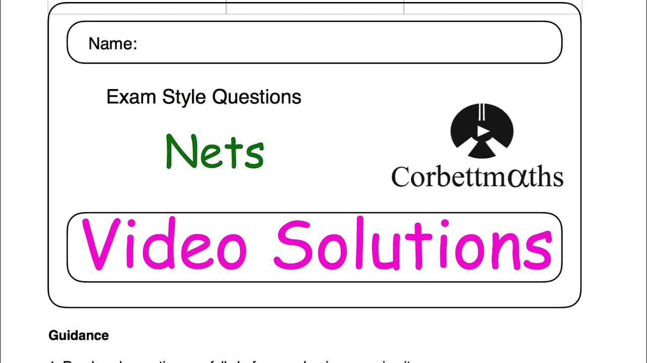 Nets Answers - Corbettmaths