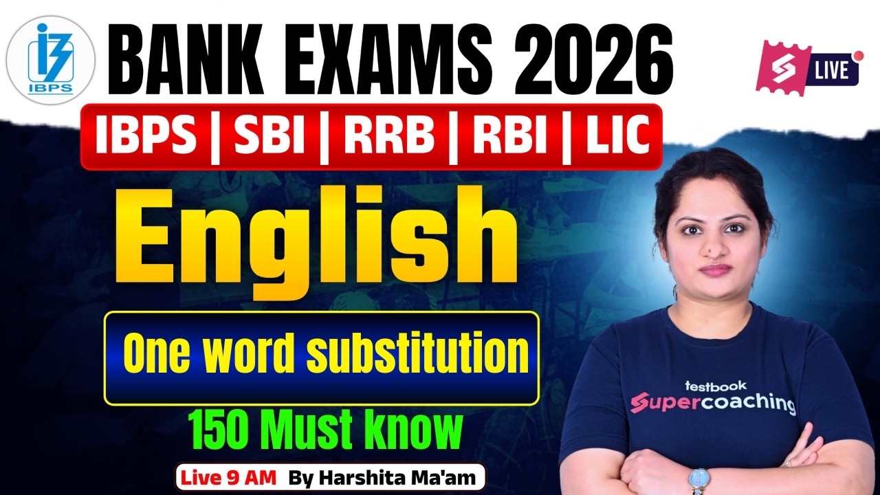 Bank Exam 2026 English | Top 150 One Word Substitution For Banking Exam | English by Harshita maam