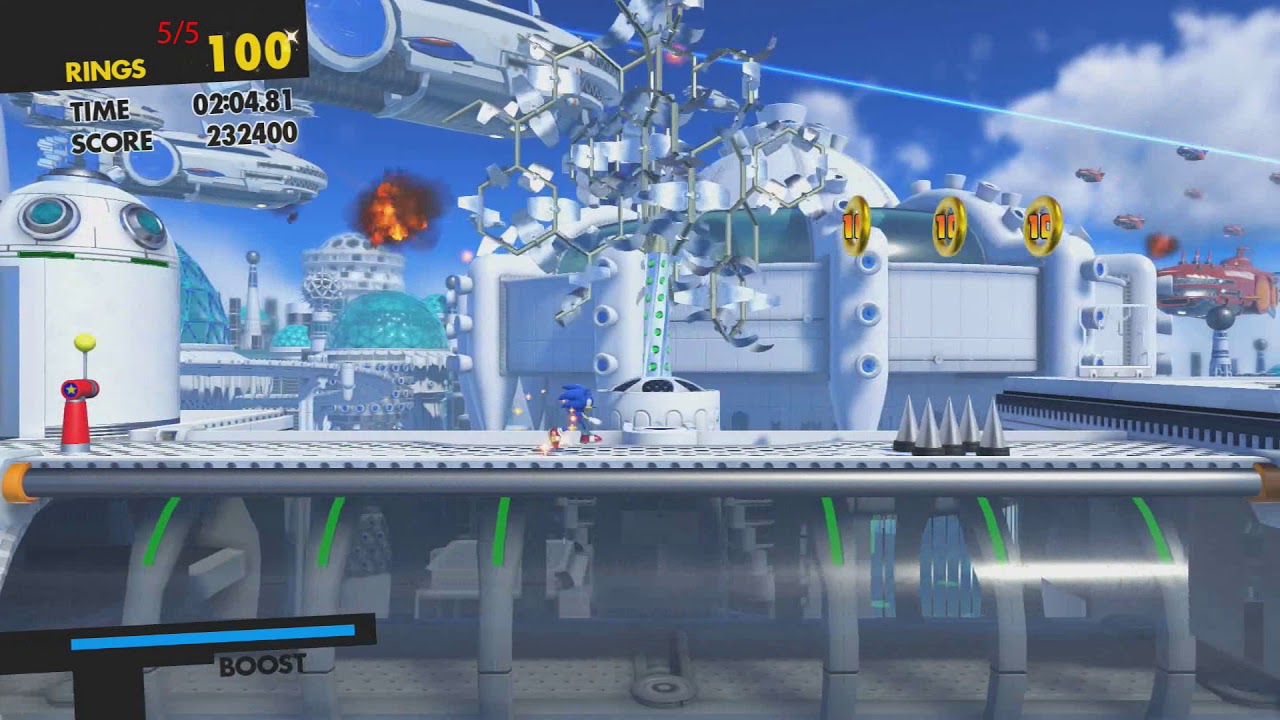 Sonic Forces - Stage 23 All Red Star Rings Metropolitan Highway (Metropolis)