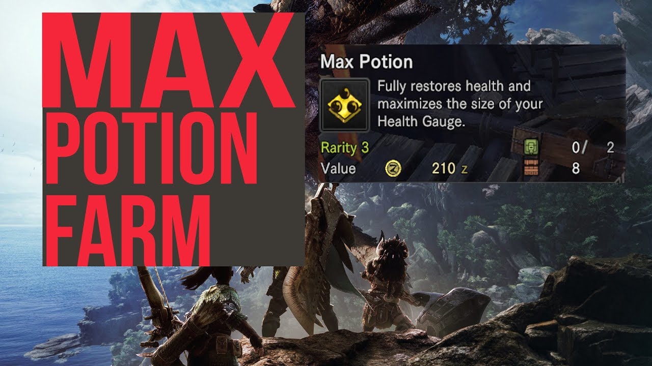 HOW TO FARM MAX POTION/ MANDRAGORA GUIDE - MONSTER HUNTER WORLD