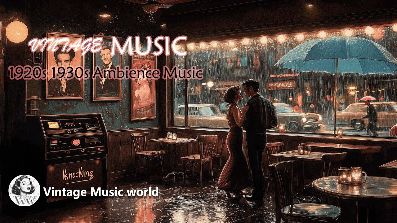 Romantic Rain in a 1940s Café ☕ | Vintage Jazz & Soft Ambience for a Quiet Heart