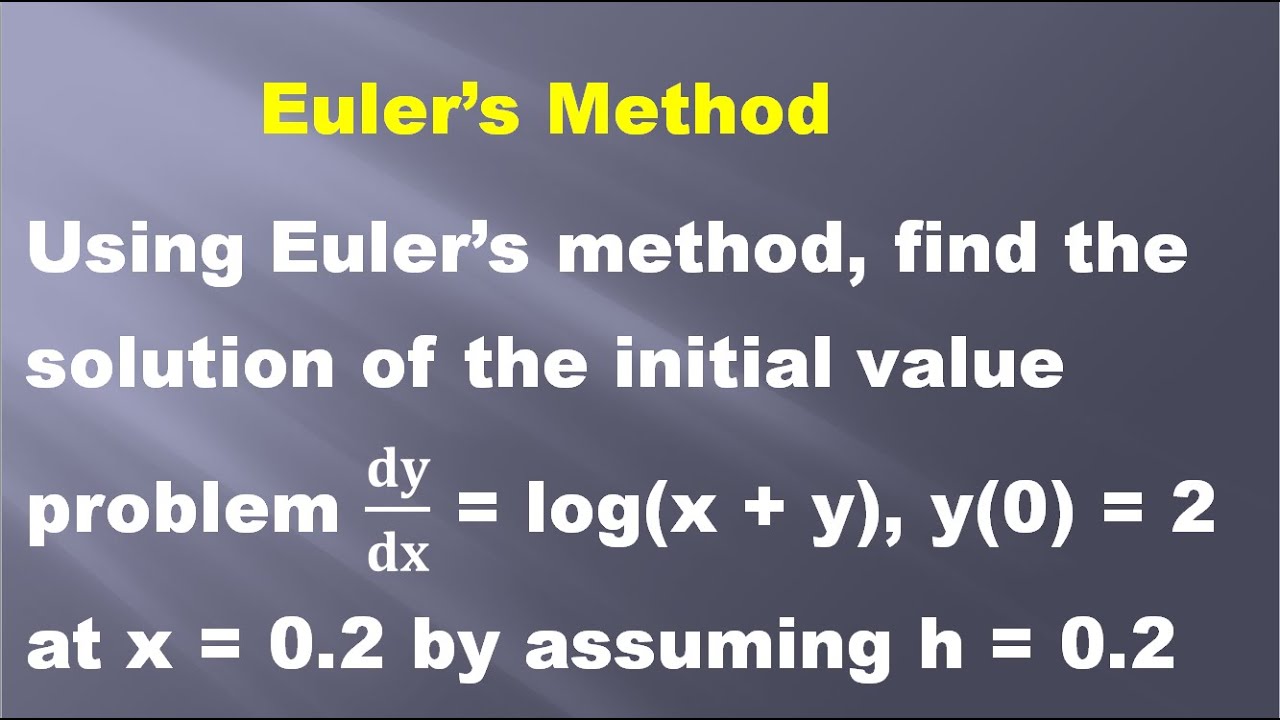 SNM | MA3251 | Unit 5 | Numerical Solution of ODE | Euler's Method |Problem based on Euler's Method