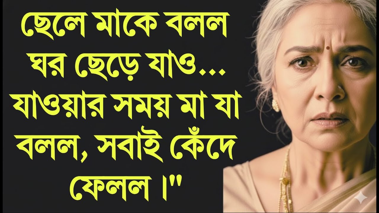 ছেলে মাকে বললঘর ছেড়ে যাও...যাওয়ার সময় মা যা বলল, সবাই কেঁদে ফেলল। Moral Bangla