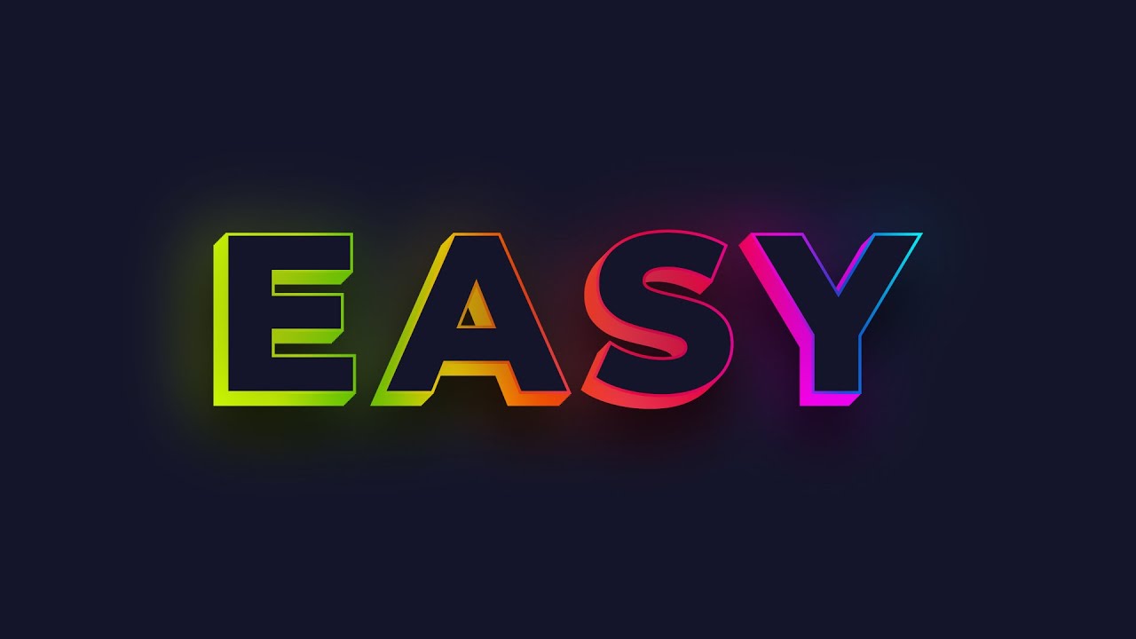 Photoshop Tutorial - Neon 3D Text Effect In Photoshop - text effect photoshop