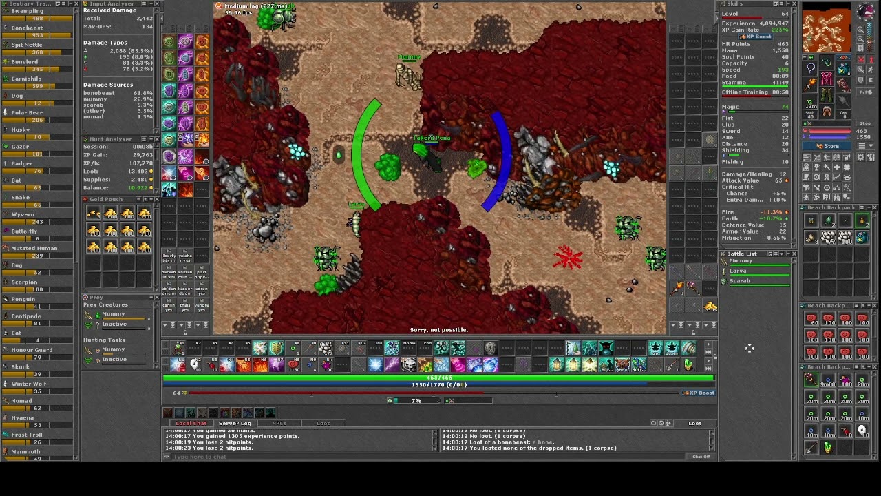Tibia - Mummy, Bonebeast, Scarab, Larva 