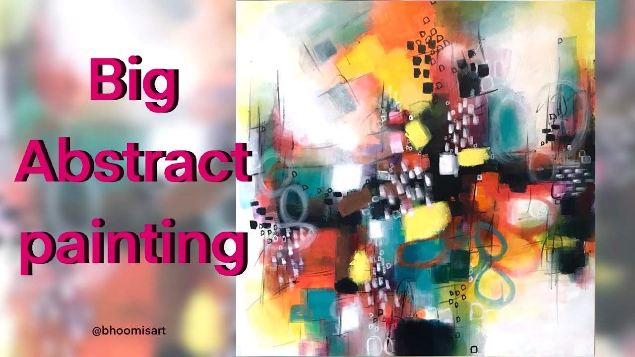 How to Paint Abstract Acrylic Painting on Large Canvas, Large Abstract Painting, Abstract Painting
