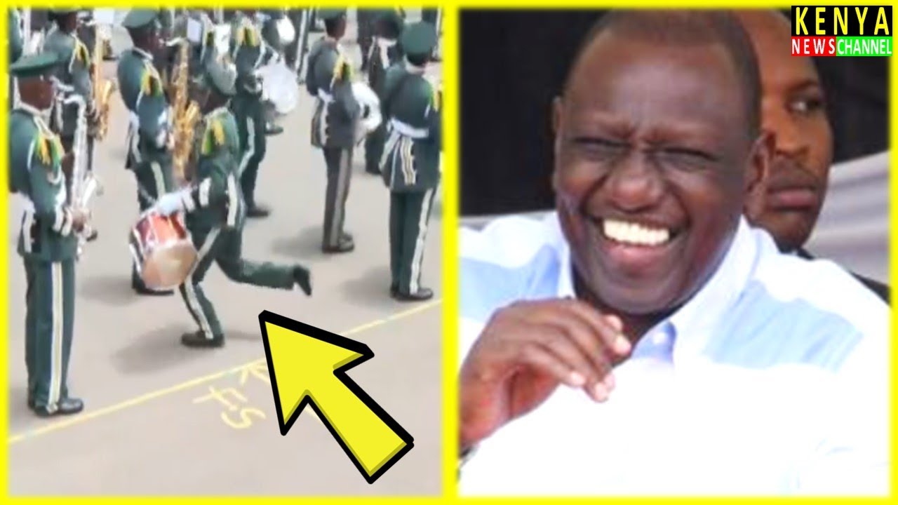 DANCING NYS BAND MEMBER MAKES PRESIDENT RUTO LAUGH DURING PASS-OUT PARADE AT GILGIL TODAY 😂