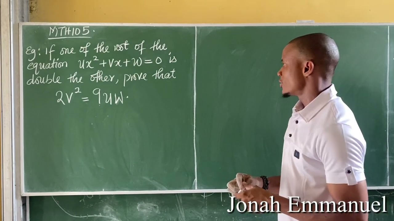 Sum and Product of Roots of a Quadratic Equation