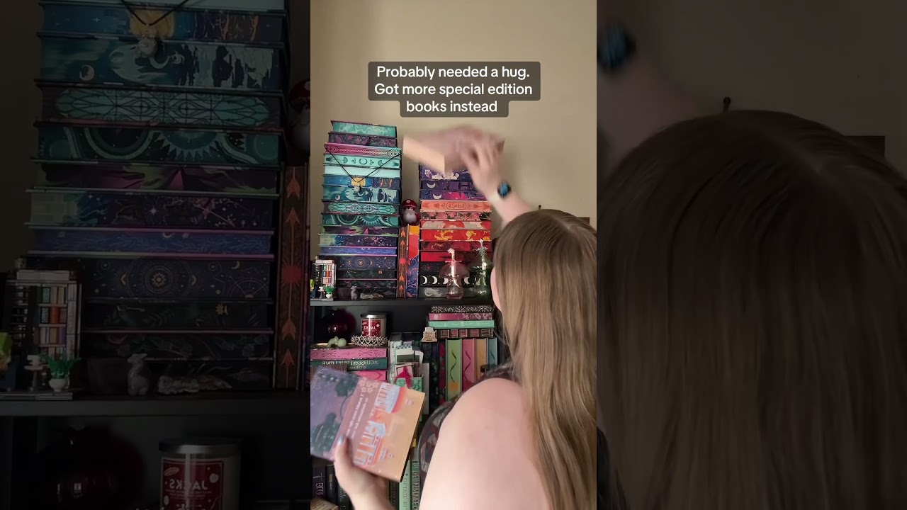 Coping with life&rsquo;s problems with pretty books 🤩 #booktube #booktok #specialeditionbooks #bookshelf