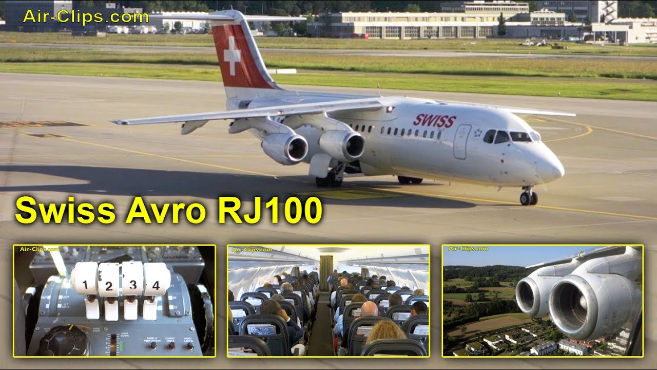 Swiss Avro RJ100 Business Class - AMAZING views, incl. Cockpit! [AirClips full flight series]