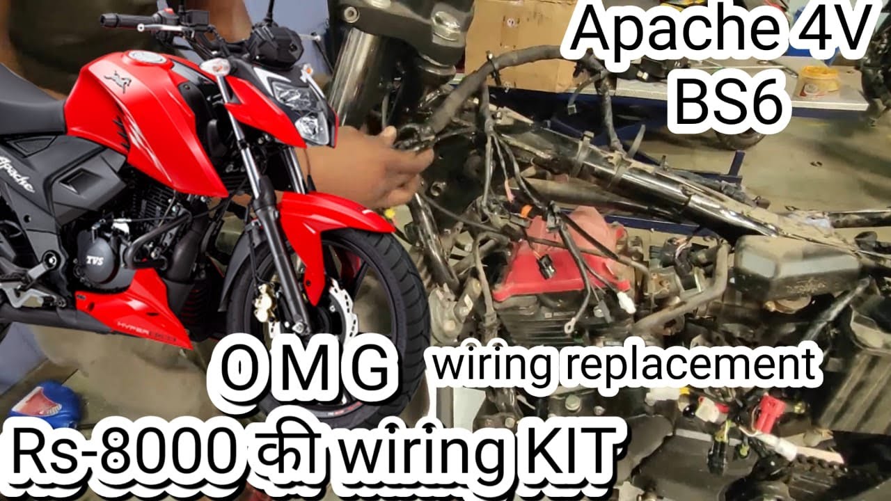 tvs apache 4v wiring kit fiting | BS6 | workshop bariatu