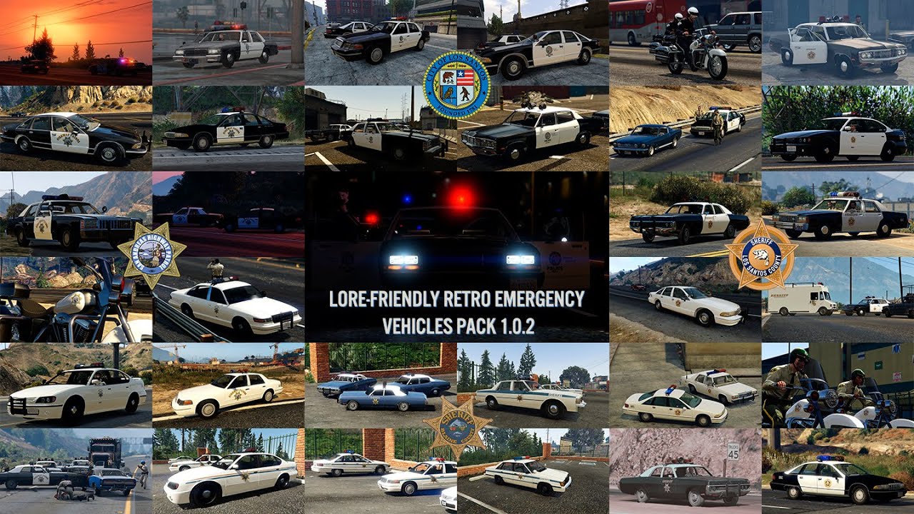 Lore Friendly Retro Emergency Vehicles Pack Preview