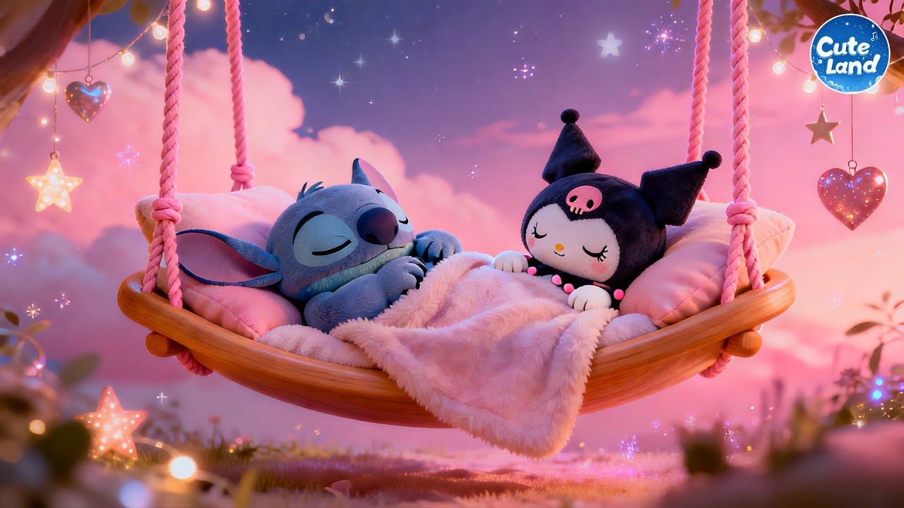 Baby Sleep Piano Music with Stitch and Melody 🐱 | Gentle Sounds for Relaxing Night Routine
