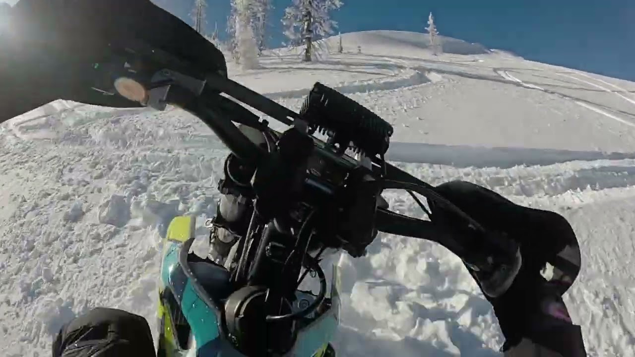 Good pull in the trees #snow #snowbike #dirtbike