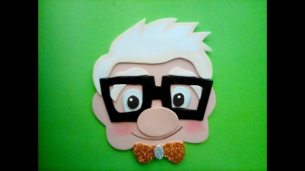 Abuelo Carl Fredricksen de la pelicula  Up en foami o goma eva para decorar el día del padre
