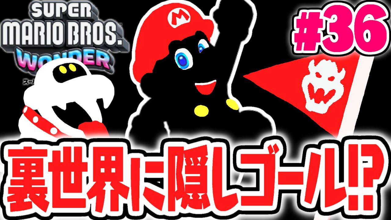 白黒のワンダーな裏世界!?ヒミツの場所で隠しゴール発見!!マリオワンダー最速実況Part36【スーパーマリオブラザーズ ワンダー】