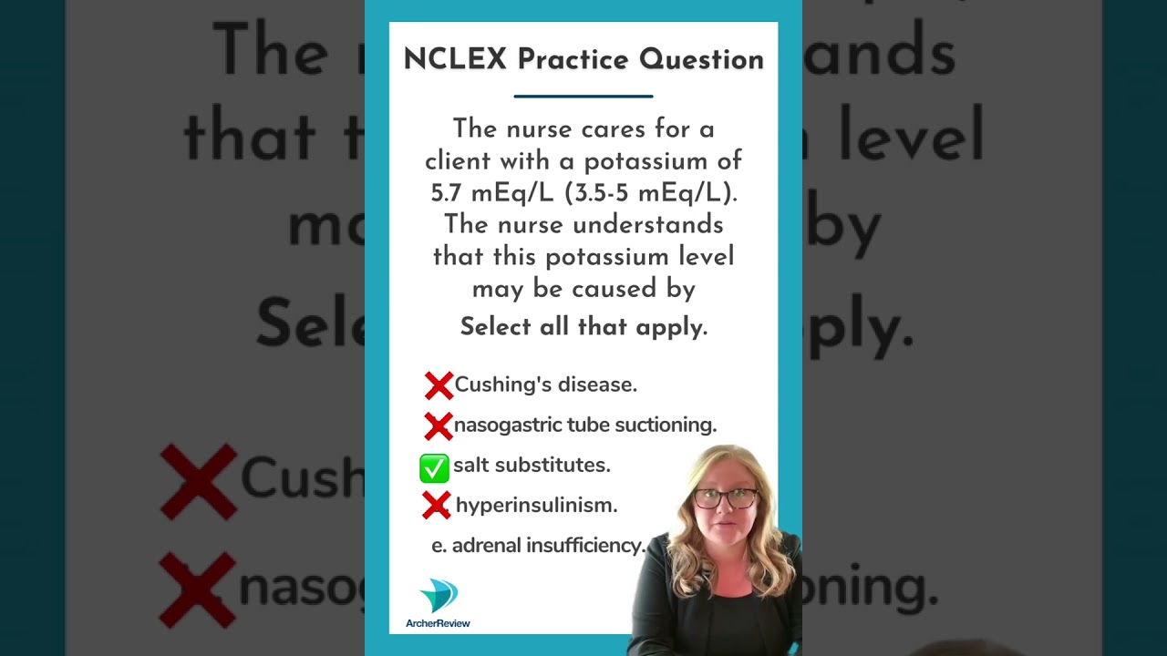 NCLEX SATA Practice Question: Potassium