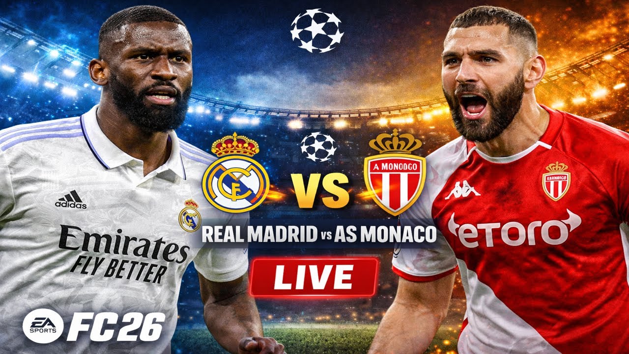 Real Madrid 5 vs  0 AS Monaco | UEFA Champions League LIVE | Video game