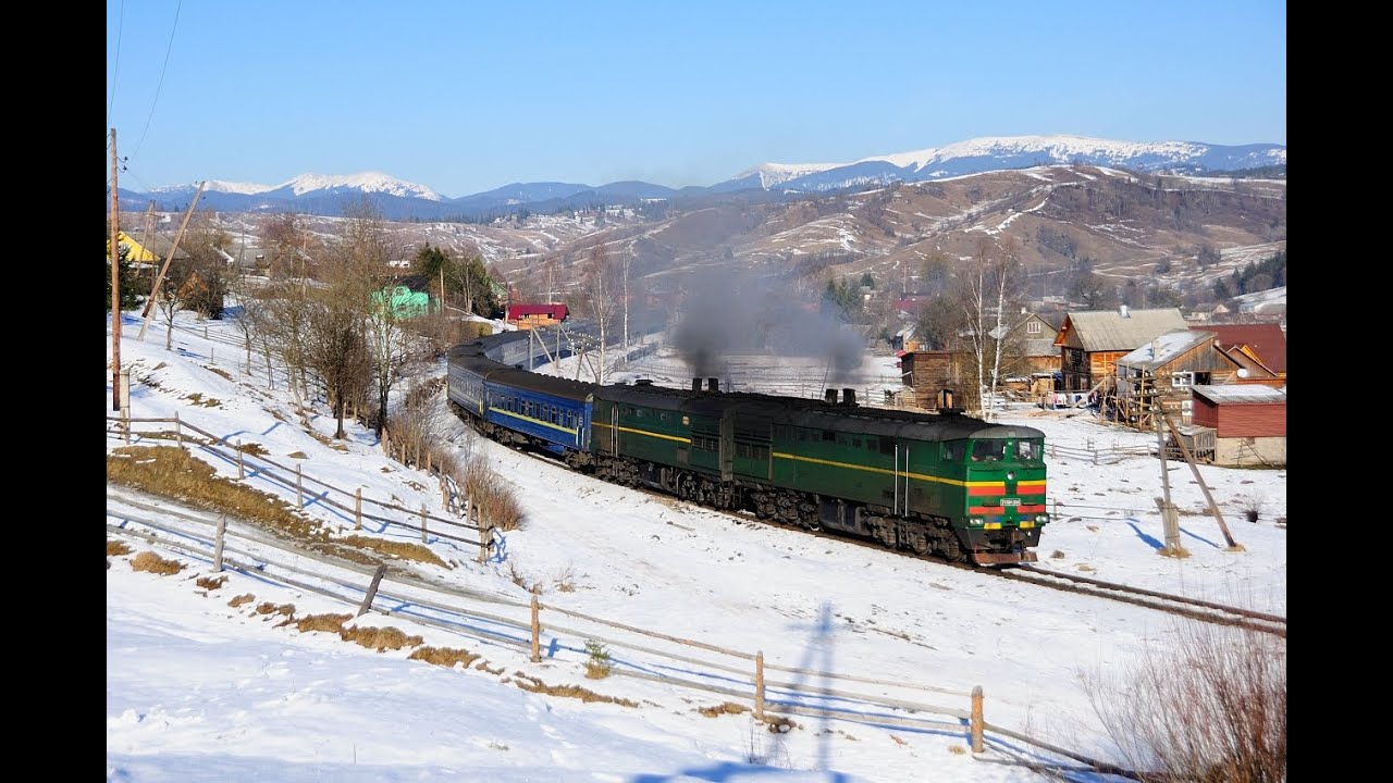 2TЭ10M-2604 Лазещина Україна (Уз) Поезд Рахов-Київ
