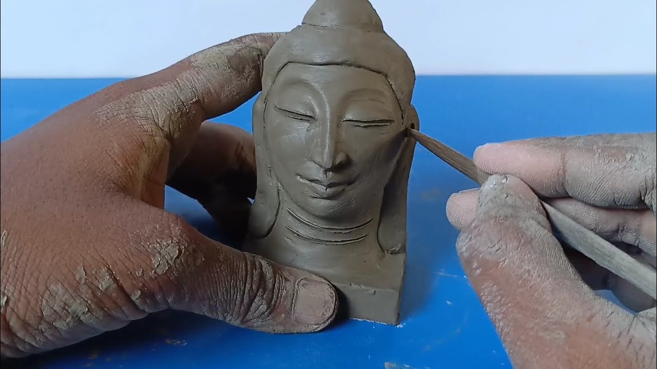 Buddha face making with clay |  You can try at home | DIY