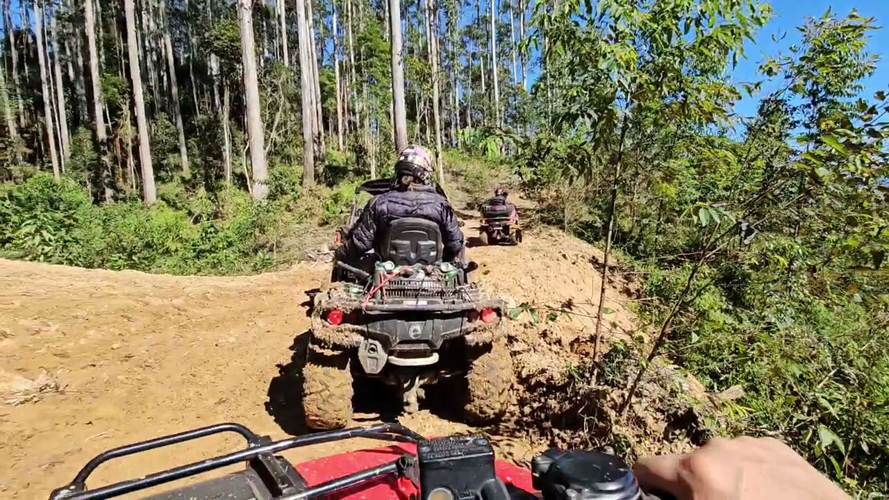 Passeio com quadriciclo Honda Fourtrax.  Anitapolis/SC. Em 20.07.2024