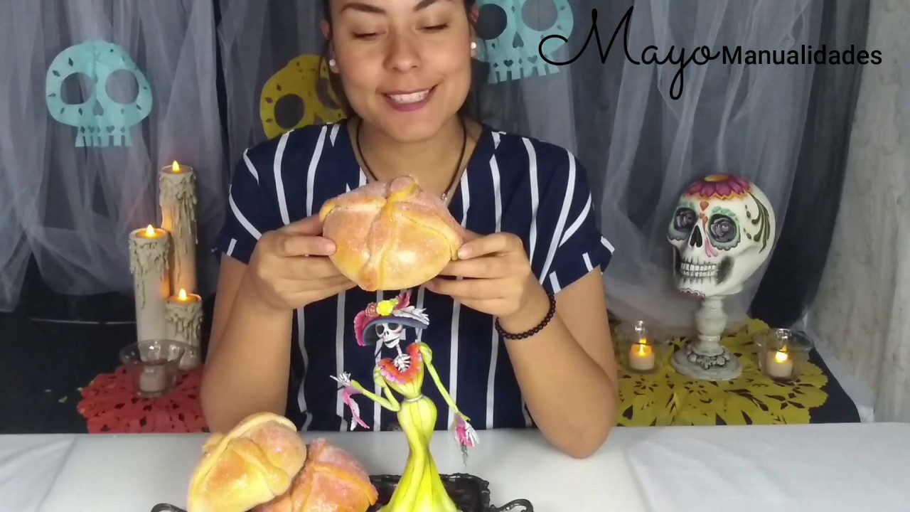 Como hacer pan de muerto con pasta flexible / porcelana fría /pasta francesa / cold porcelain